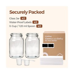 ComSaf 1.1 Gallon Glass Jars with Airtight Lids (138oz, Set of 2), … Fast Ship