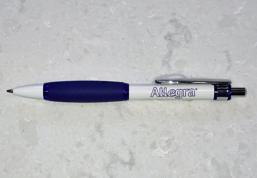 Pharmaceutical Advertising ALLEGRA Drug Rep Paper Mate Click Pen w/ Grip Writes