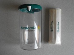 ~~RARE NAMENDA PHARMACEUTICAL TONGUE BLADE DISPENSER+ ORIGINAL TONGUE BLADES~~