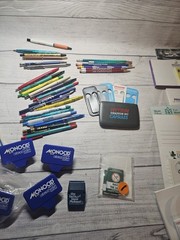 Vintage Pharmaceutical Medical Rep Lot – Pens, Clips, Calculator, Pencils, Paper