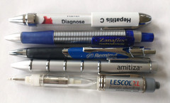 Lot 5 Pharmaceutical Drug Rep Pens Medical Pharmacy Collectibles Heavy Metal