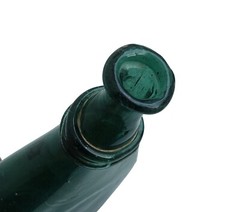 Bocksbeutelflasche / Flat Bottle Made Of Green Glass, 19th Century (# 16566)