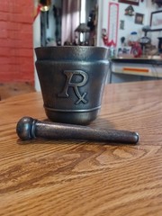 Vintage Pharmacy Class 1990 Mortar & Pestle Rx Secundum Artem Schering