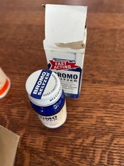5 vintage stomach and laxative 1950’s including Bromosetzer cobalt bottle, exlax