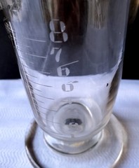 Antique Handblown Hand Etched Footed Apothecary Beaker