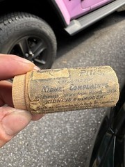 Antique Doan’s Kidney Pills Medical Advertising Labeled Wooden Tube Buffalo NY