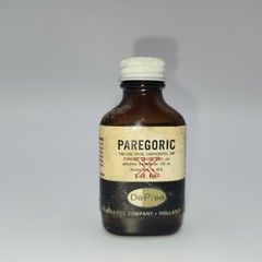 MORPHINE Bottle VINTAGE PAREGORIC U.S. bottle EMPTY medicine glass