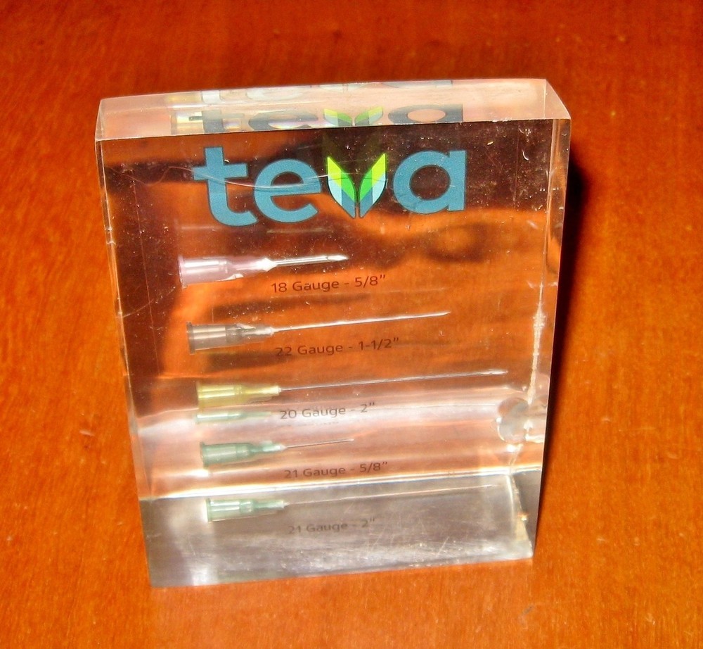 Teva Pharmaceutical Companies Promo Guage Display Paperweight Employee Gift