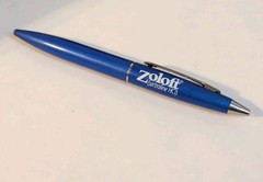 Zoloft Metal Stylus Pen Metallic Blue Drug Rep Pharmaceutical Promo Advertising