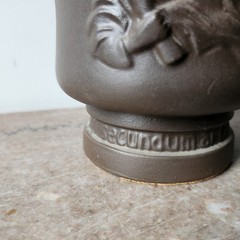 Schering Pharmaceutical Coricidin Promotional Brown Ceramic Mortal Wood Pestal