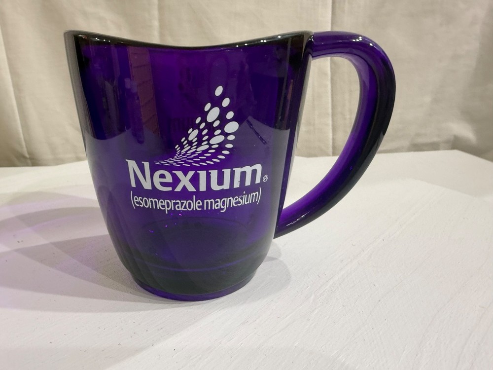 Nexium Purple Acrylic Coffee Cup Mug Transparent Rep Pharmaceutical Promo