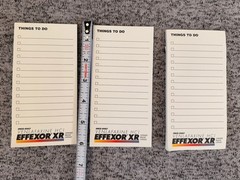Effexor XR Pharmaceutical Lot of 3 To Do List Notepads Advertising Drug Rep