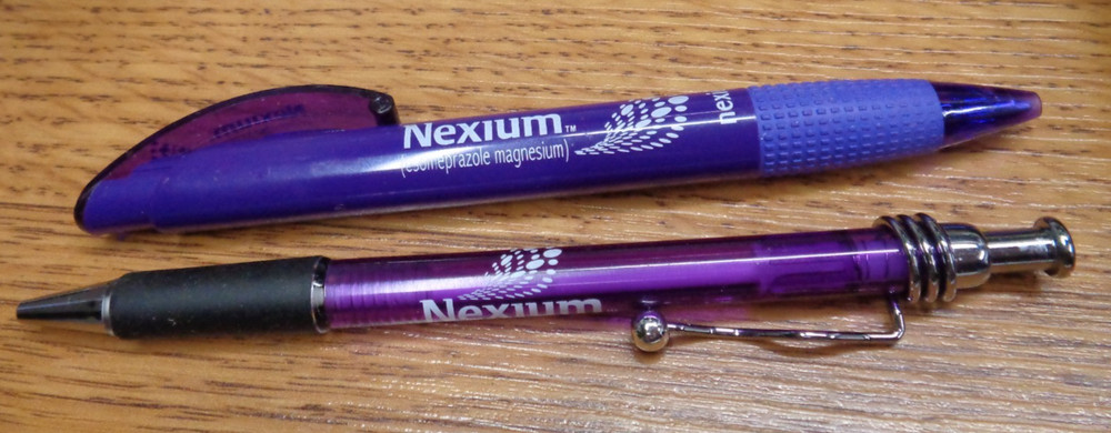 a Lot/2 Pharmaceutical Drug Rep Pen NEXIUM Esomeprazole Magnesium TESTED / WORKS
