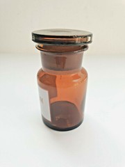 NOVOCAINUM, Vintage Glass Apothecary Pharmacy Brown Jar, 50 ml, Cap