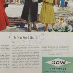 1952 Dow Chemical pharmaceutical drugs winter terrier photo art decor print ad
