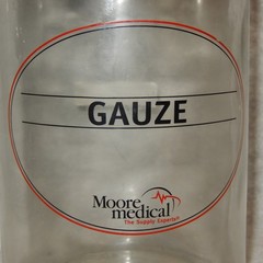 Set 3 Vintage MOORE Medical Supply Glass Jar Apothecary Antique Canisters Gauze
