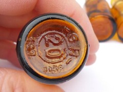 5 X Old Braune Medicine Glas Pharmacy Pharmacist Bottle 0.7oz Approx. 3in Braun
