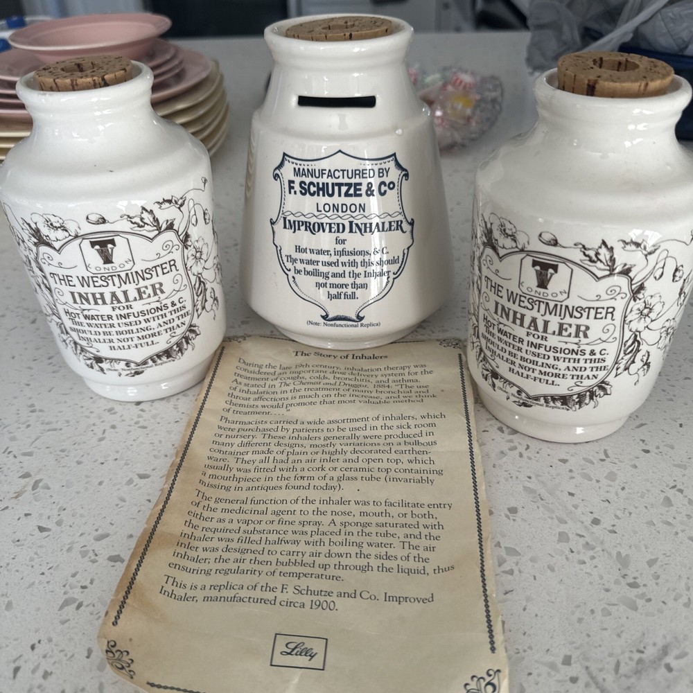 3 Eli Lilly Replica 6″ Westminster Inhaler Pharmaceutical Marking Advertising