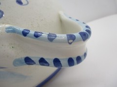 Amazing Pharmacy Apothecary Jar „Aq Mele“ Blue and White Hand Painted Deer