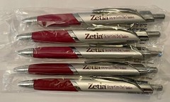 New Zetia Lot of 5 Metal and Plastic Refillable Pens Pharmaceutical Drug Rep