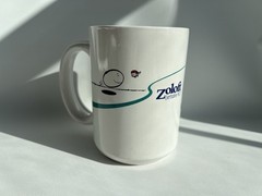 Pfizer Zoloft Coffee Mug Cup White Blue Pharmaceutical Promo Rep Advertising Y2K
