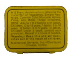 Vintage MS Mechanical Servants Vintage Aspirin – 1959 – Used DISPLAY ONLY