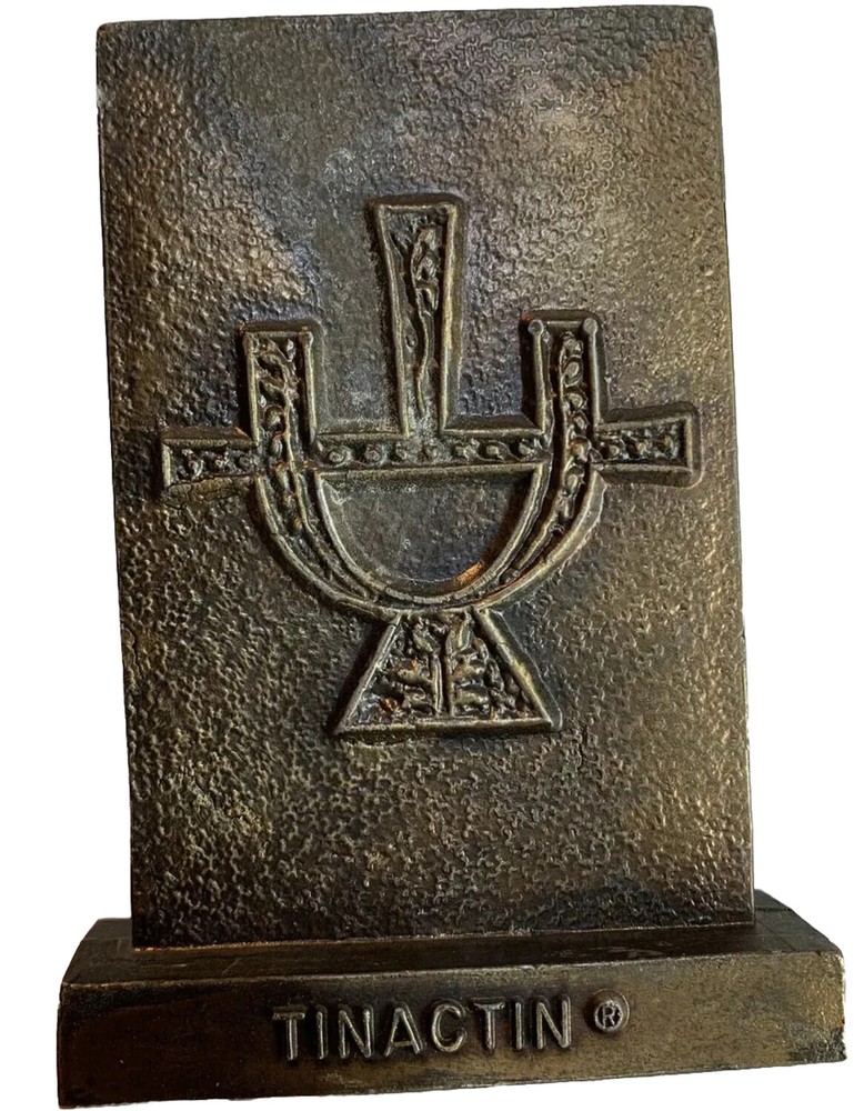 Vintage Tinactin Apothecary Brass Paperweights „Secundum Artem“ 1978 Vineagar