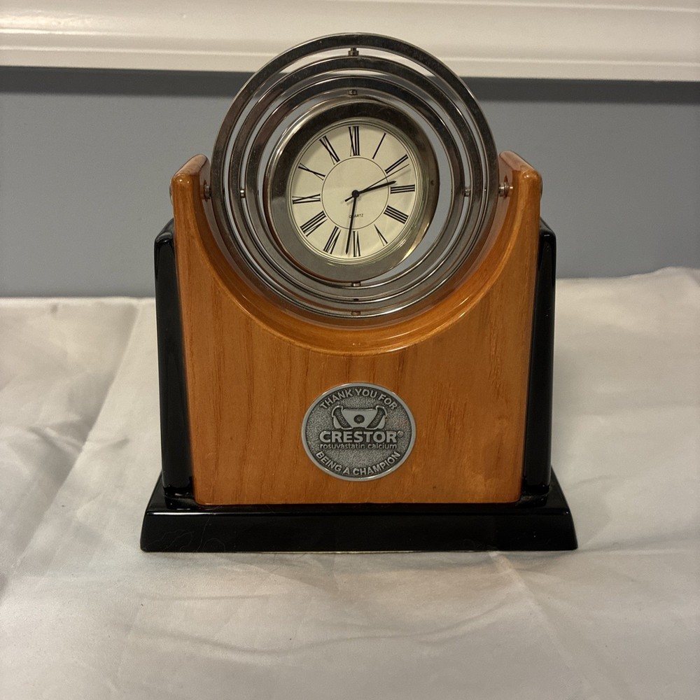 Crestor Rosuvastatin Pharmaceutical Desk Clock Quartz Champion RARE WORKS!