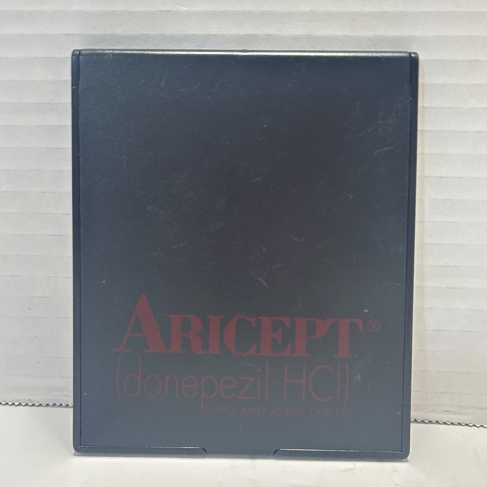 ARICEPT Folding Mirror Pharmaceutical Drug Rep Donepizil HCL Black Small Purse