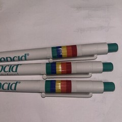 Lot Of 3 Merck Pepcid Rainbow Plastic PENS, DRUG REP. Pharmaceutical. LGBTQ