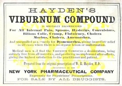 Antique Hayden’s Viburnum Compound Label – New York Pharmaceutical Co