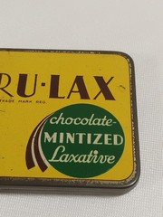 Vintage Tru-Lax Chocolate Mint Laxative Tin Trulax Co Newark NJ Medical Tin