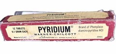 PYRIDIUM, ANTIQUE VIAL WITH PILL CONTENTS- Warner- Chilcott – 12 TABLETS- RARE