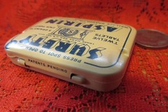 Vintage Metal Surety Aspirin tin Box Wallace Brands Co. USA full