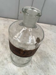 Antique scientific pharmacists jar with original label but no stopper