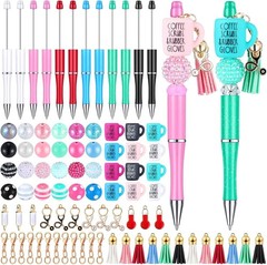 Quality Nurse Beadable Pens Gift Set – 12 Pcs with 50 Beads & Assorted Charms