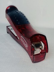 Ultram ER Drug Rep Promo Stapler – Red Translucent Stand-Up Ergonomic Squeeze