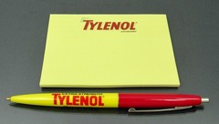 Tylenol Lot BIC Clic PEN + Sticky Pad Drug Rep Pharmaceutical Promo Advertising