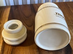 VTG Trandate Labetalol HCI Glaxo Apothecary Medicine Jar Lid Pharma Advertising