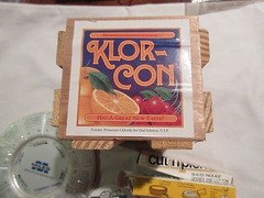 Rx, Pharmacy, Klor Con Mini Wood Display Box Plus 2Other Items Lot=4 items