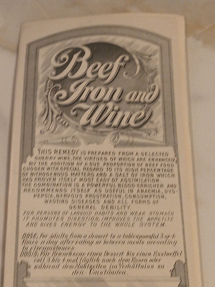 Henry Smith Registered Pharmacist medicine bottle label Wine & Iron Bethlehem PA
