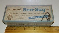 Children’s Ben-Gay, Methyl Salicylate! ©1953, 1958, chest colds & muscular pain