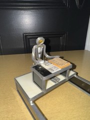 Vtg Carl Goeller Doctor Industrial Note Holder Metal Medical Sculpture Office