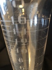 Antique 1900s Whitall Tatum Co Apothecary Glass Footed Beaker – Etched / 16oz