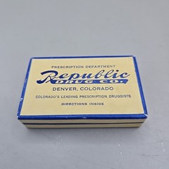 Vintage Republic Drug Co. Denver, CO Prescription Department Cardboard Pill Box