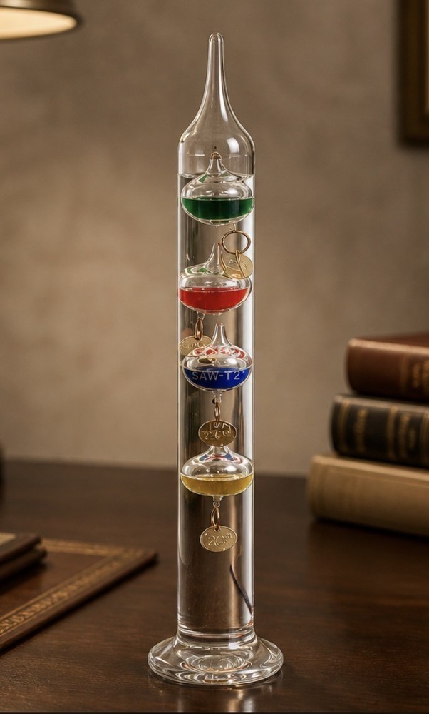 RARE UNIQUE 9″ Glass Galileo Thermometer with LILLY logo -Pharma (+ BONUS Items)