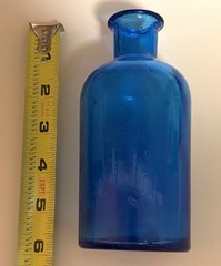 Vtg Cobolt Blue Ground Glass Apothecary Pharmacy Medicine Stash Jar