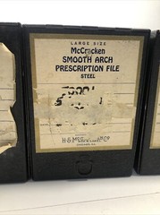 Vintage McCracken Metal File Pharmacy Prescription Box Industrial Rx Lot 3 Blk