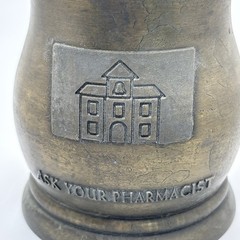 Vintage Schering Laboratories Brass Mortar & Pestle College Of Pharmacy 2001