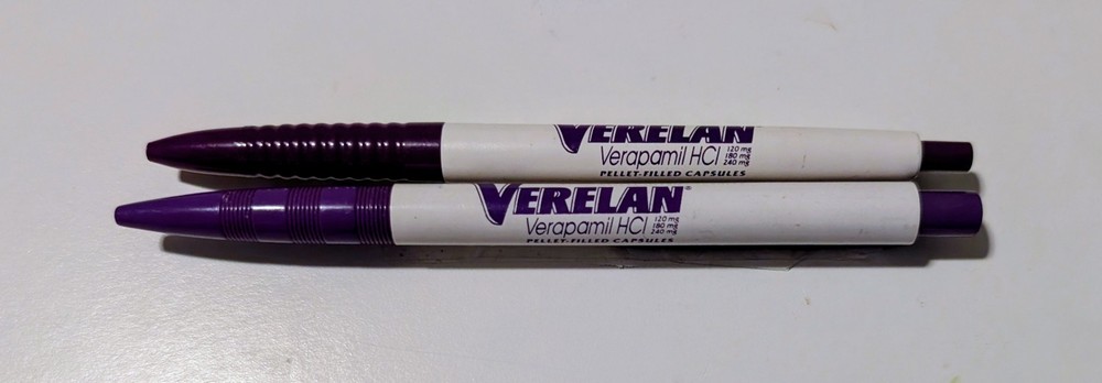 Lot of 2 Verelan Drug Rep Pharmaceutical Advertisement Pens – Not Working